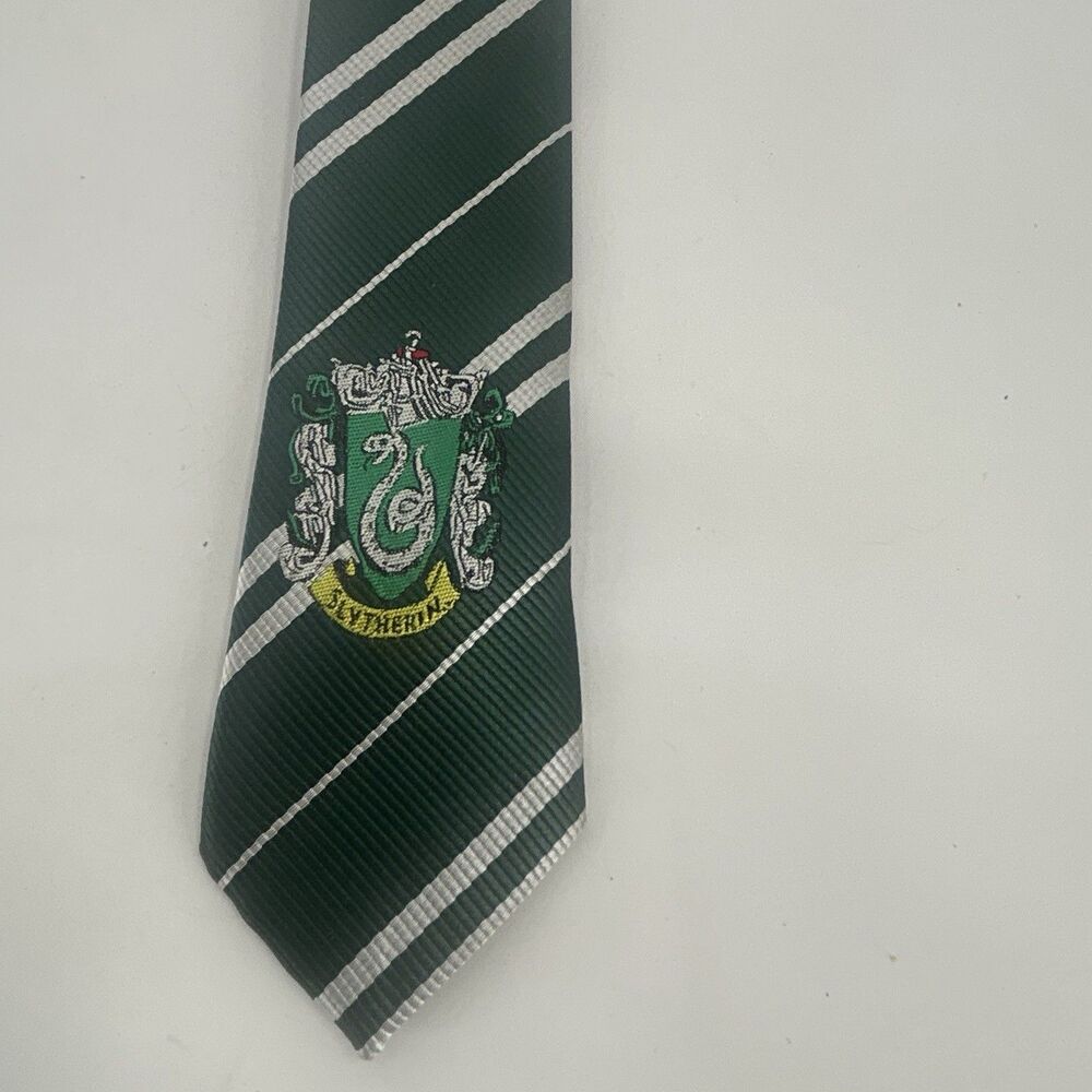 Harry Potter Slytherin Neck Tie Costume Dress Up Accessory Cos-Play Wizard Green - Picture 2 of 5